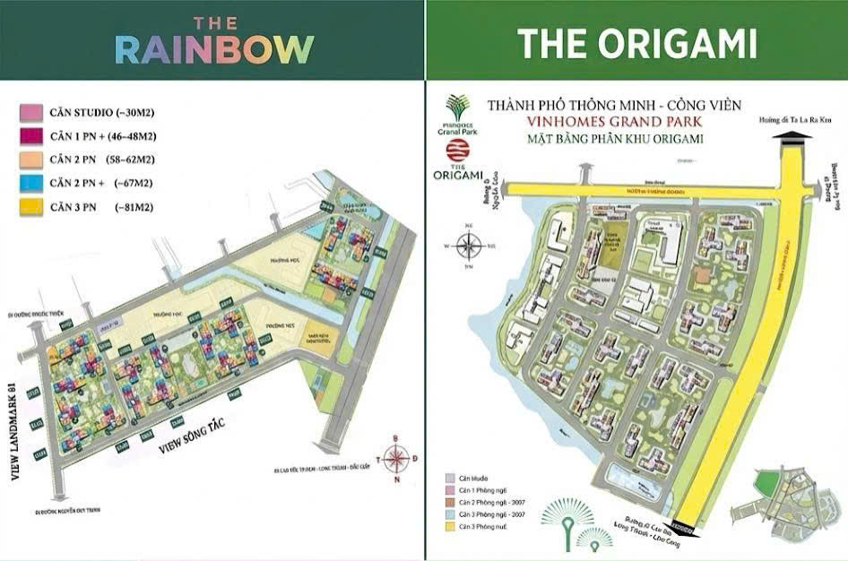 So sánh The Origami và The Rainbow