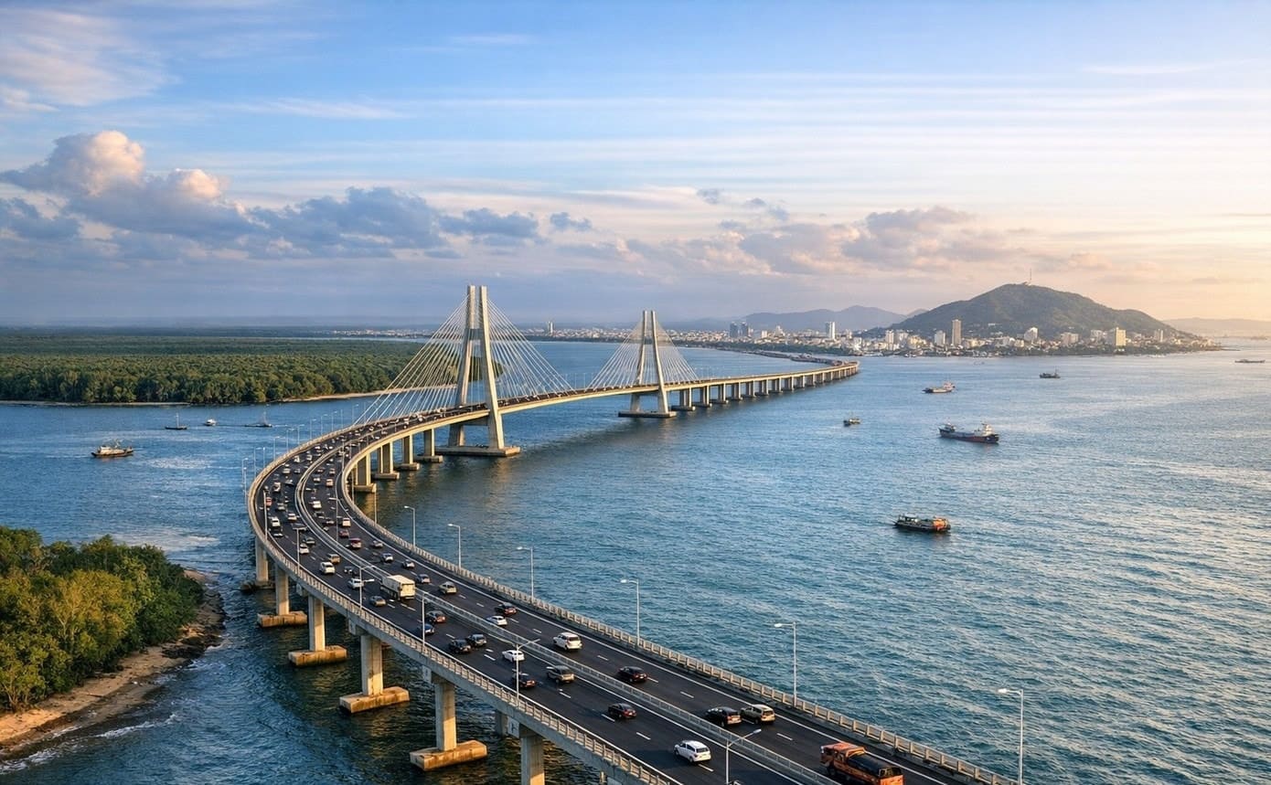 Bản đồ quy hoạch hướng tuyến đường vượt biển kết nối trực tiếp dự án Vinhomes Cần Giờ