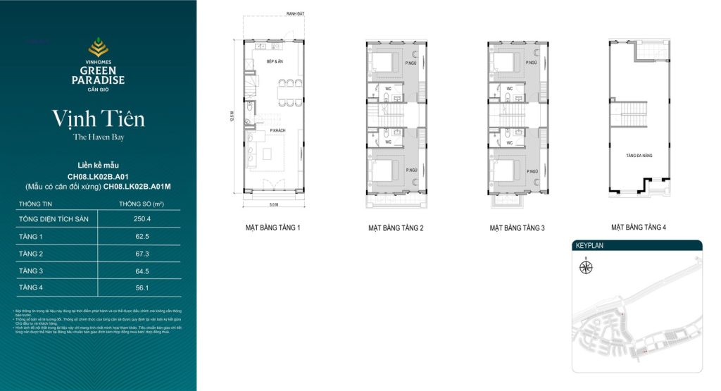 Layout bản vẽ thiết kế không gian nhà liền kề Vinhomes Green Paradise Cần Giờ
