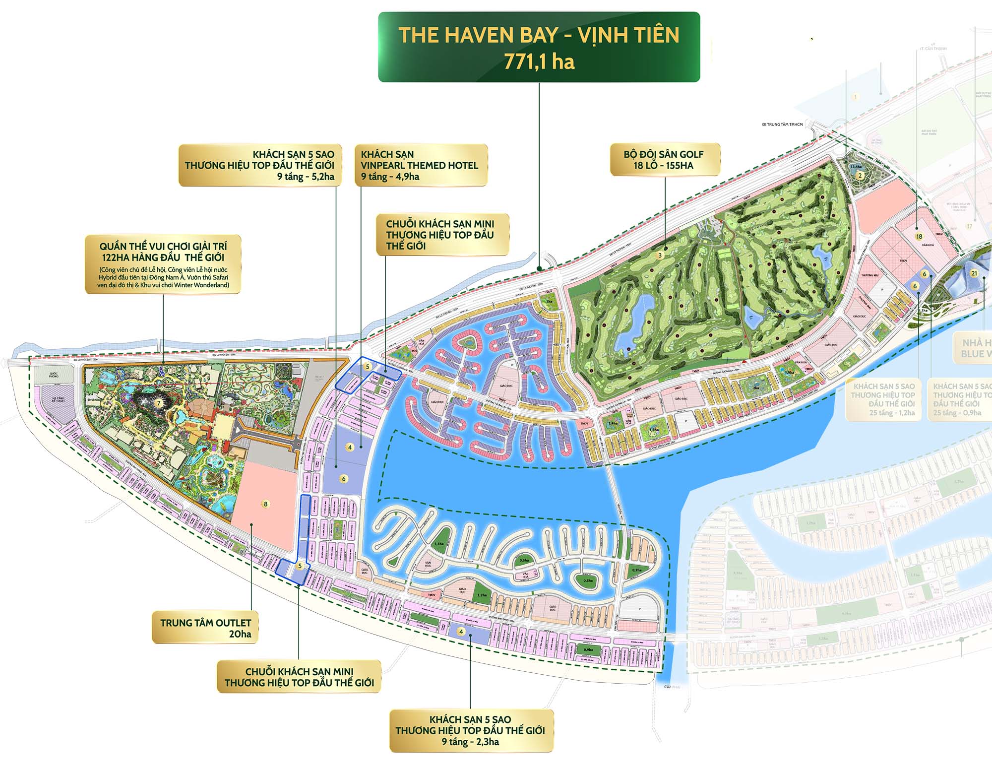 Bản đồ quy hoạch các phân khu mở bán tại Vinhomes Green Paradise Cần Giờ