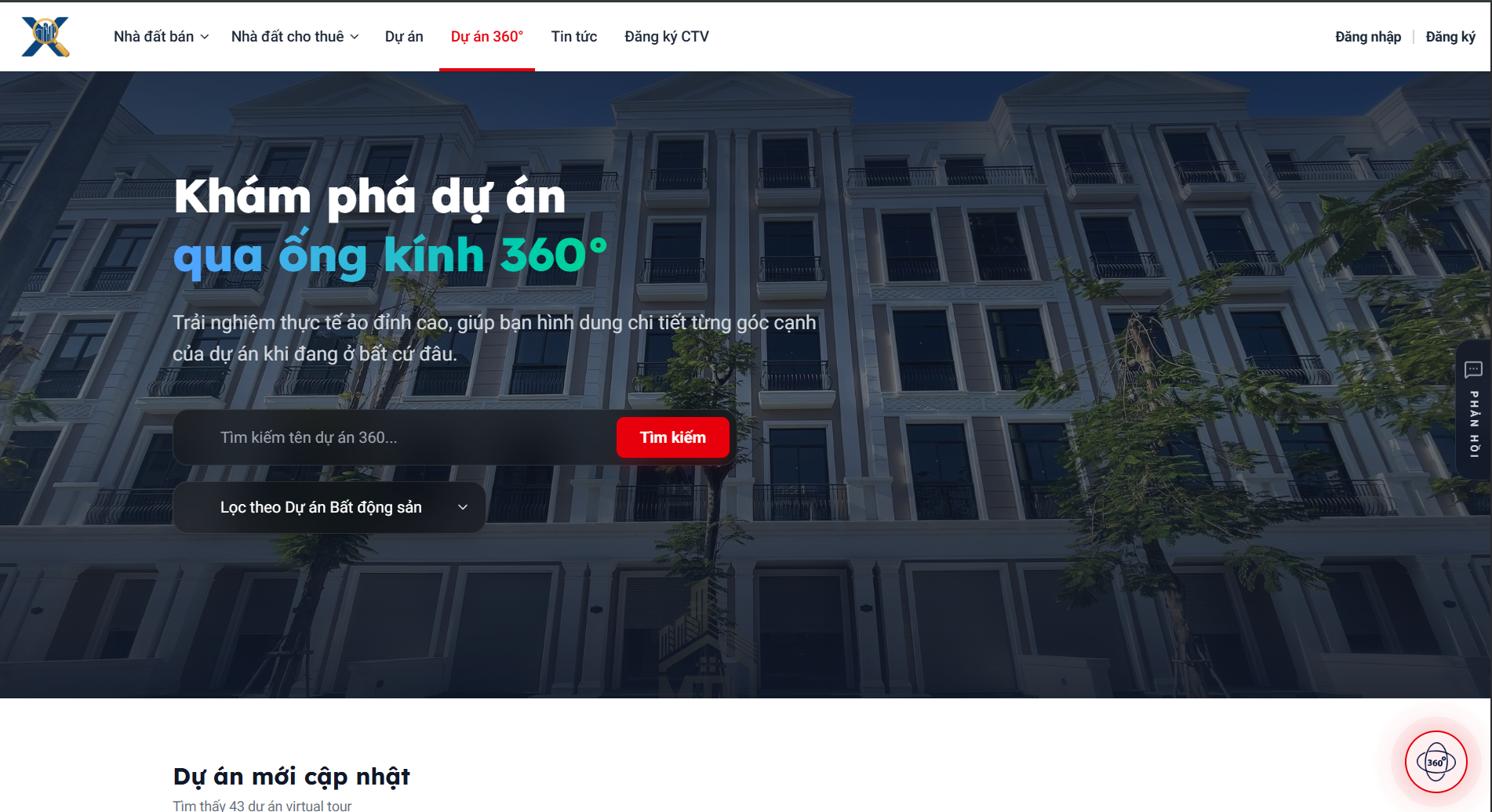 Trải nghiệm không gian thực tế ảo Dự án 360 độ trên nền tảng Xem Nhà Tốt hỗ trợ ra quyết định từ xa
