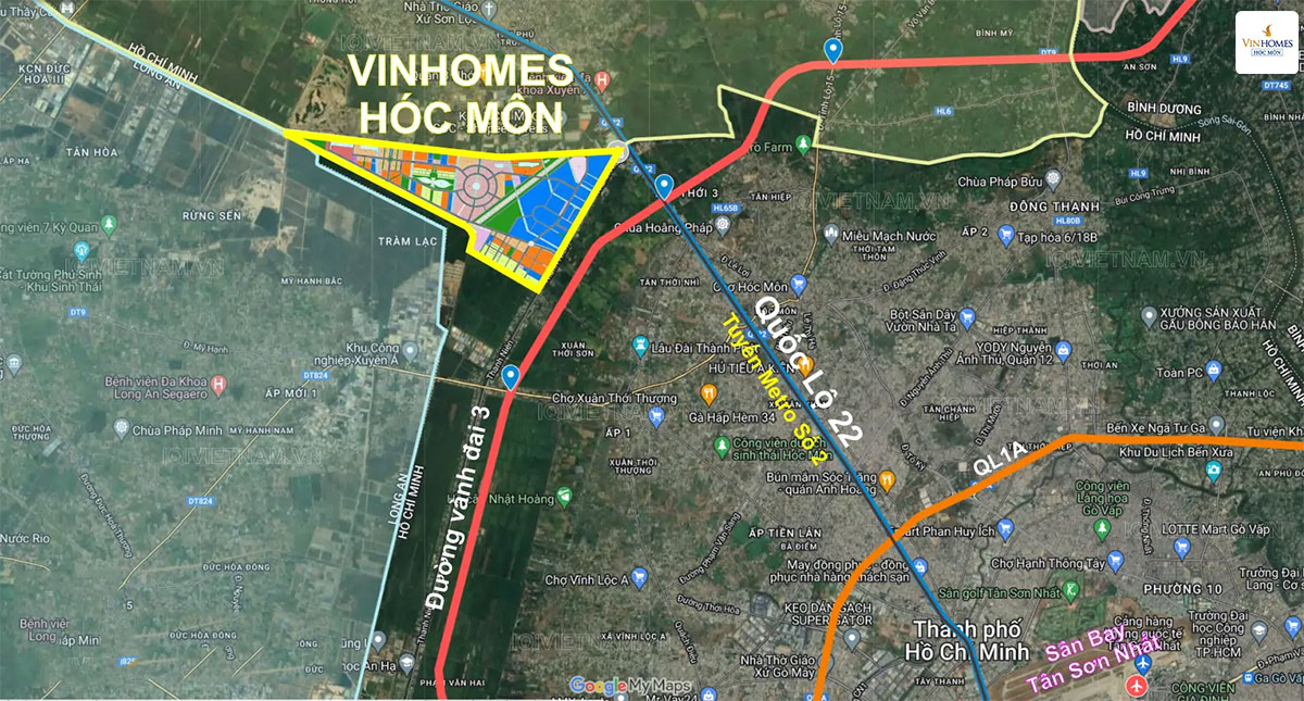 Bản đồ các tuyến hạ tầng giao thông chiến lược bao quanh dự án Vinhomes Saigon Park