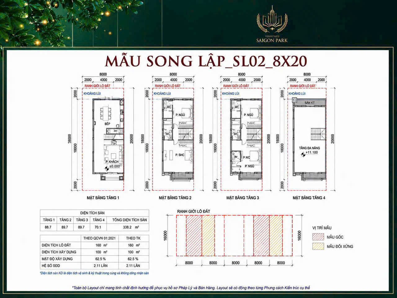 Mẫu thiết kế nhà phố xẻ khe góc mang phong cách song lập tại Vinhomes Saigon Park