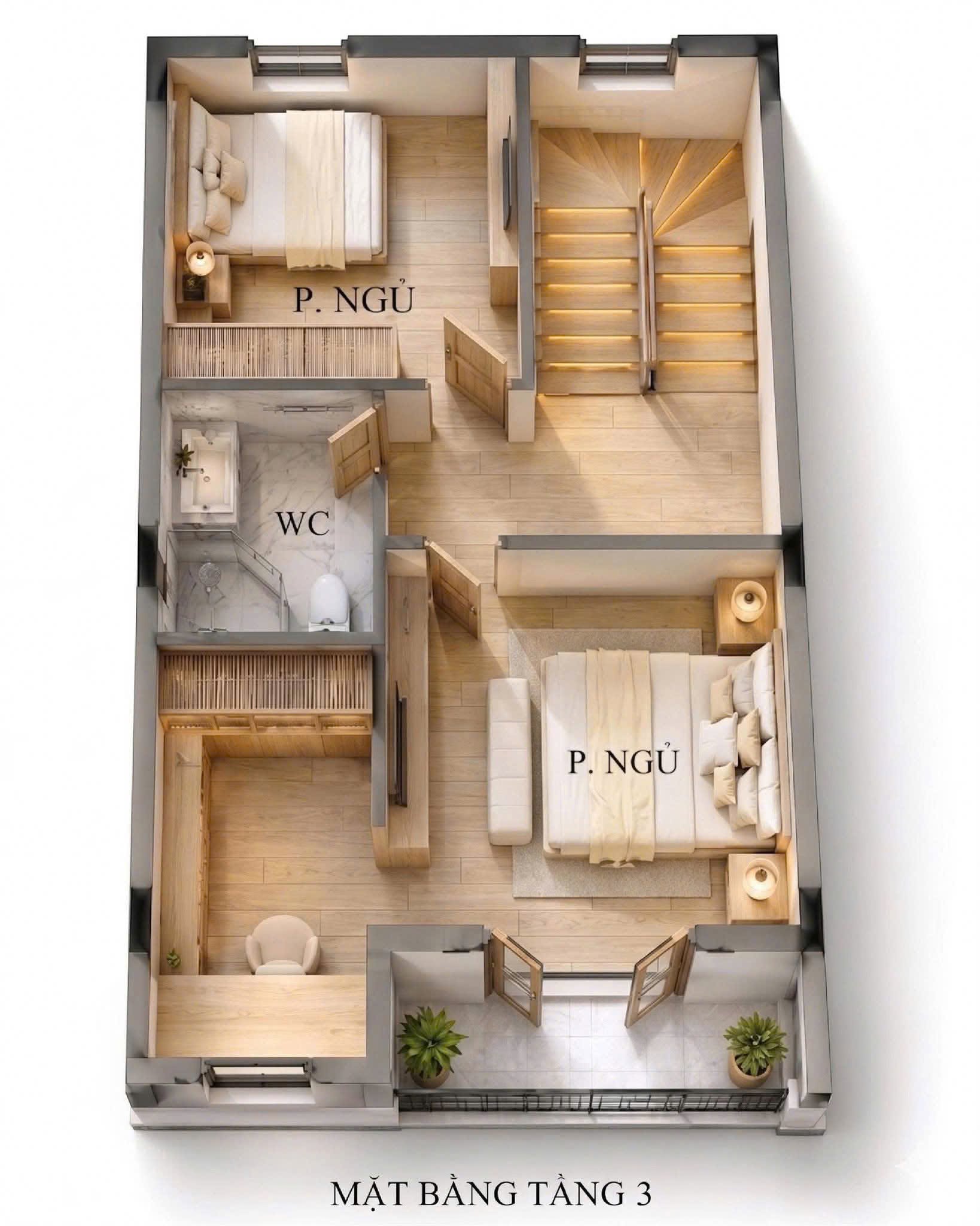 Thiết kế nội thất phòng ngủ Master đẳng cấp tại nhà phố Vinhomes Saigon Park