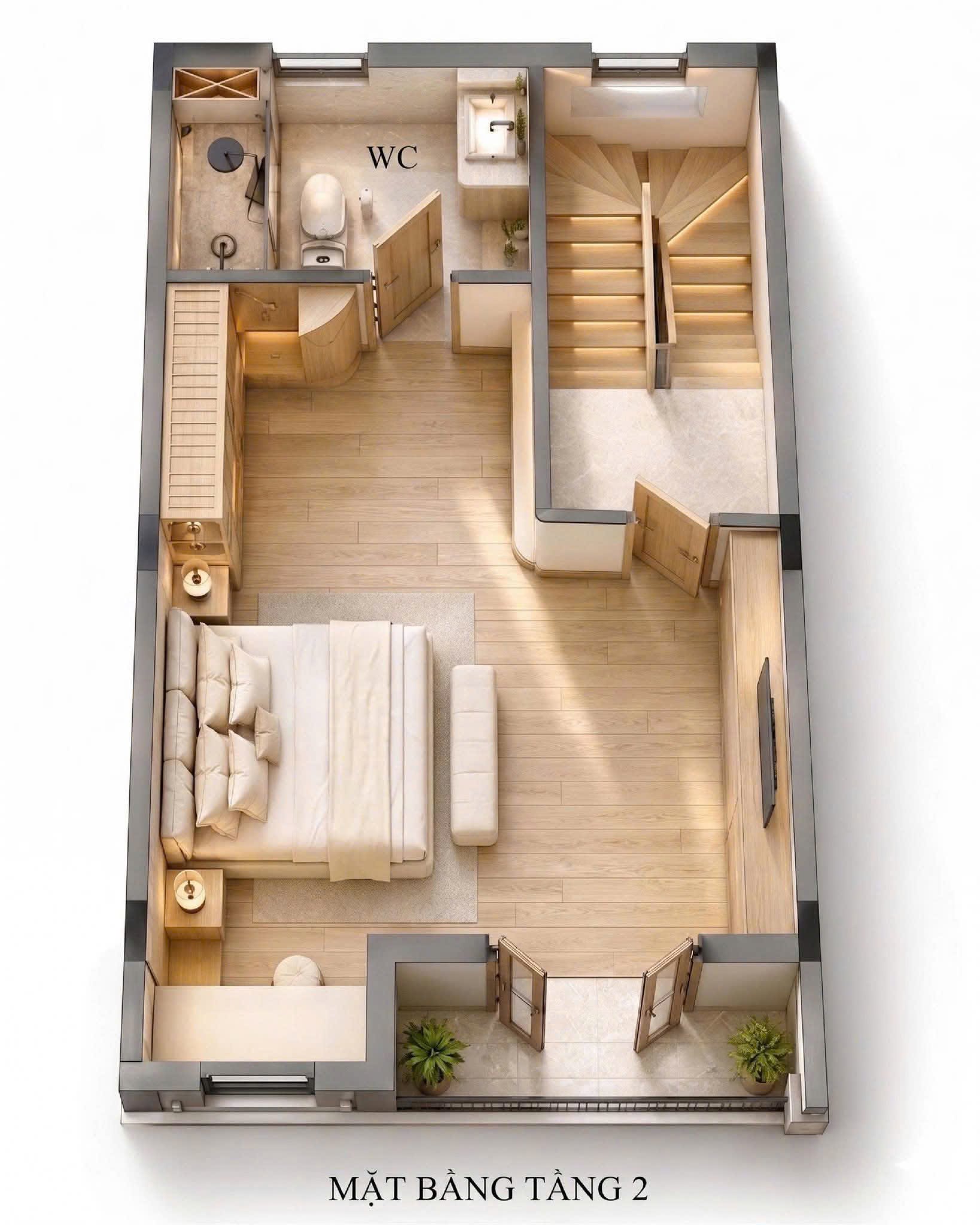 Gợi ý không gian phòng khách hiện đại tầng 2 nhà phố Vinhomes Saigon Park