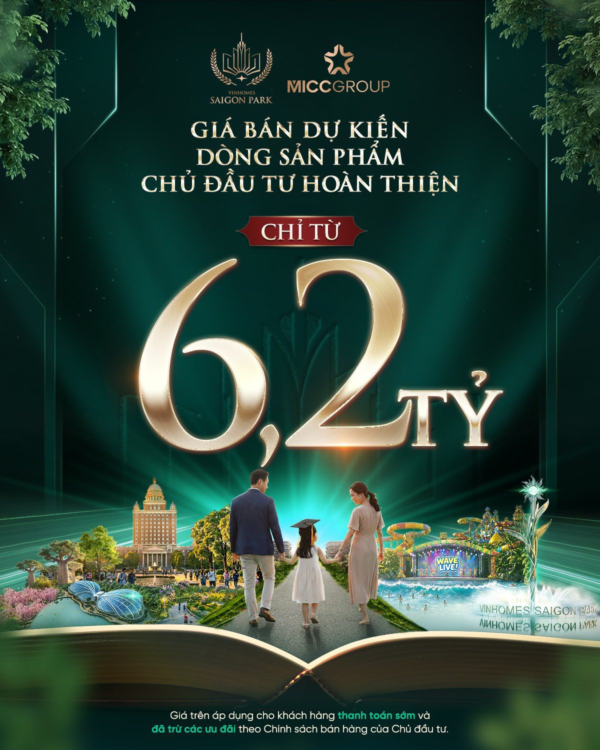 Phối cảnh nội thất tiêu chuẩn dòng sản phẩm Chủ đầu tư Hoàn thiện tại Vinhomes Saigon Park