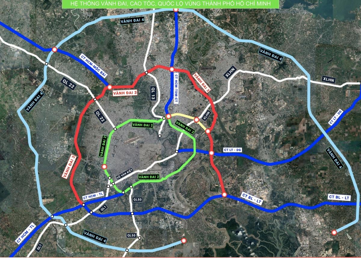 Bản đồ chỉ dẫn đường đi và các tuyến giao thông kết nối đến dự án Vinhomes Saigon Park
