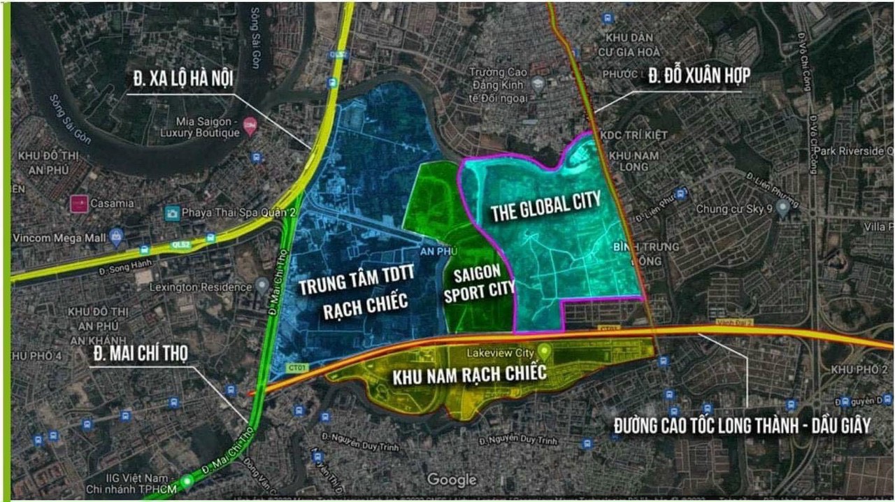 các tuyến đường huyết mạch chạy quanh The Global City
