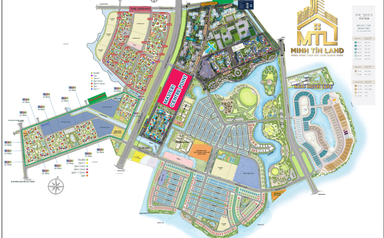 Mặt bằng tổng thể Masteri Centre Point Vinhomes Grand Park – bố trí các phân khu và tiện ích (tham khảo)