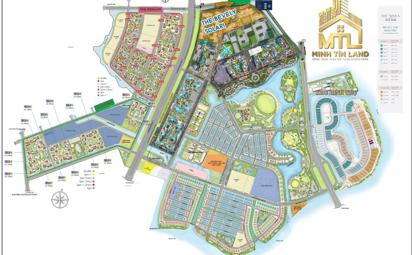 Mặt bằng The Beverly Solari Vinhomes Grand Park – bố trí tổng thể các tòa và tiện ích