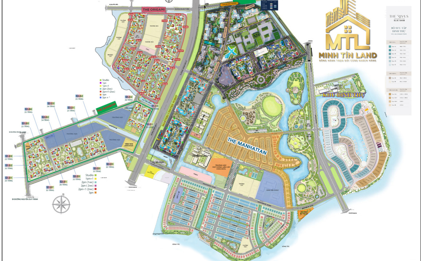 Mặt bằng The Manhattan Vinhomes Grand Park – bố trí tổng thể phân khu thấp tầng