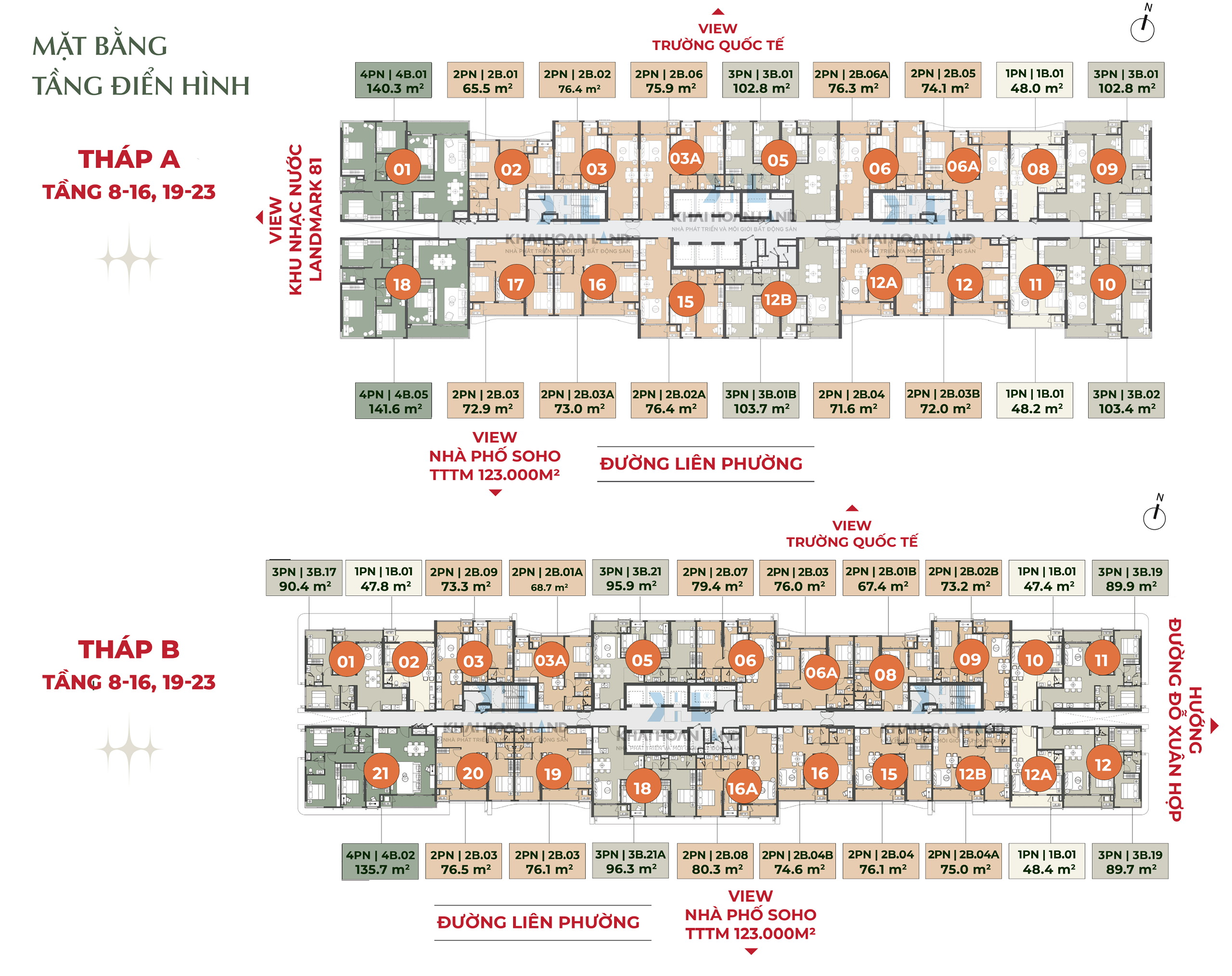 Mặt bằng tầng căn hộ Lumière Midtown The Global City – bố trí căn hộ mật độ thấp (tham khảo)