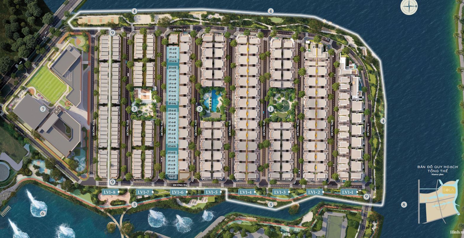 Mặt bằng nhà phố liền kề SOLA The Global City