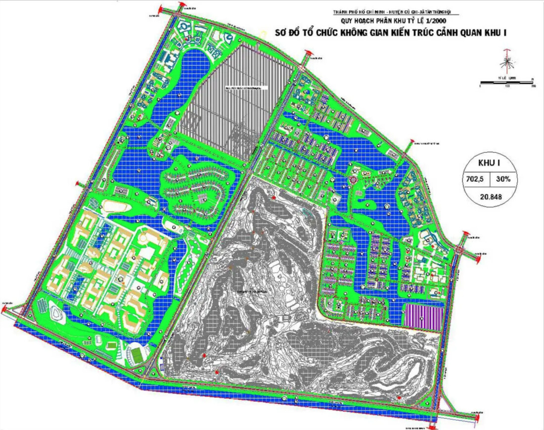 Sơ đồ cảnh quan Vinhomes Hóc Môn – khu 1 (tham khảo)