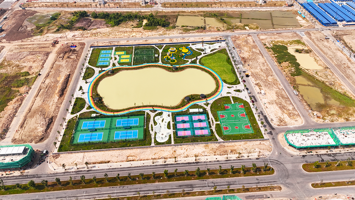 Tiến độ thi công The Sunrise Vinhomes Green City Hậu Nghĩa - hạ tầng và dãy nhà (ảnh 1)