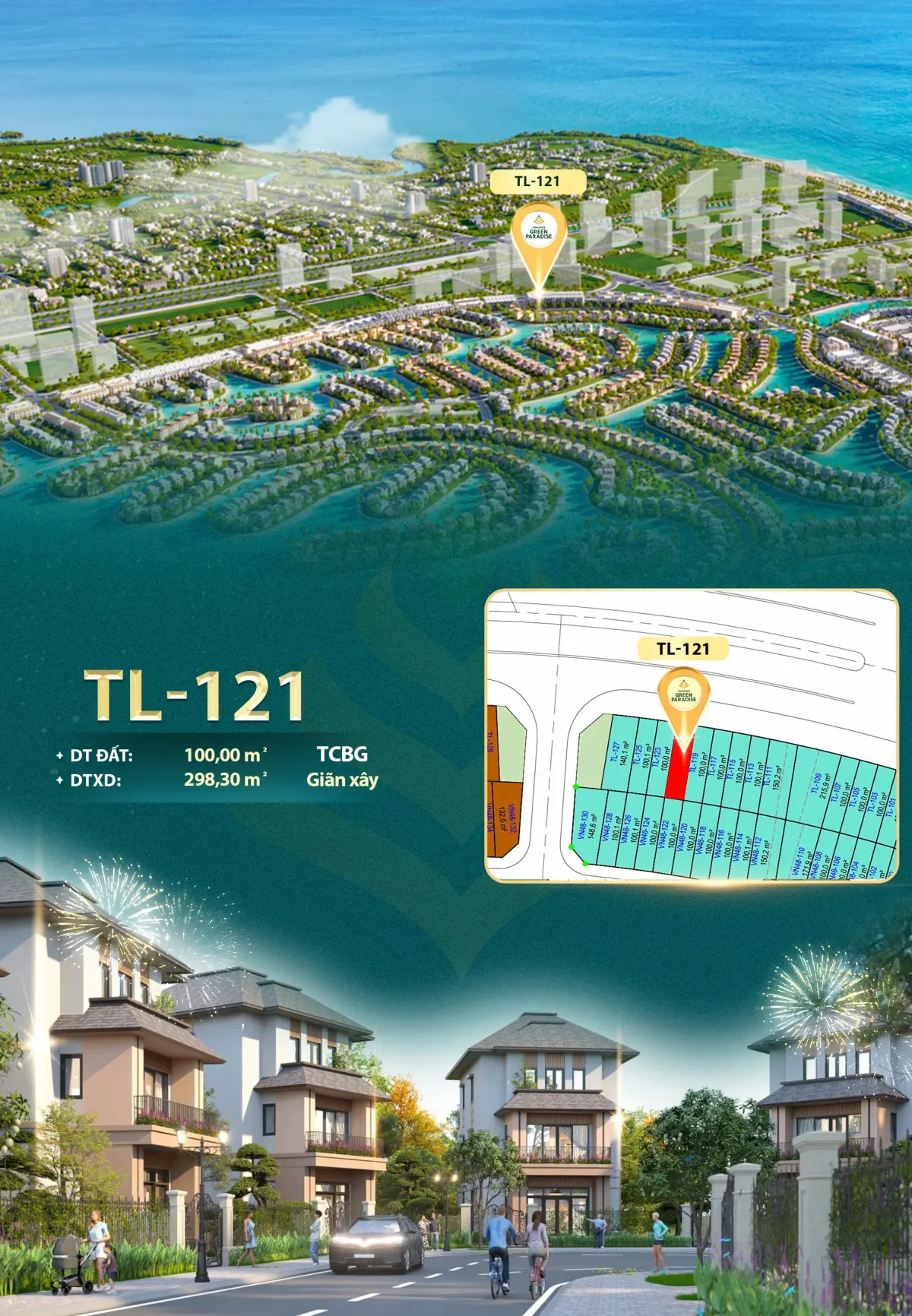 Bán Nhà Phố Liền Kề Vinhomes Green Paradise Cần Giờ | Đường 50m, Gần Trường Học & TMDV | Giá 19.39 Tỷ