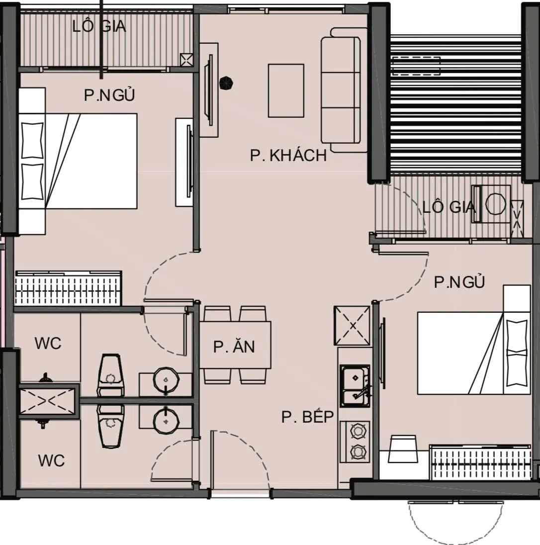 BÁN CĂN 2PN2WC THE RAINBOW - FULL NT ĐẸP, SẴN SỔ 3.5 TỶ BTP