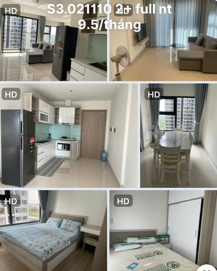Cho thuê căn hộ Vinhomes Grand Park 2PN+ – The Rainbow – Full nội thất – Giá 8 triệu