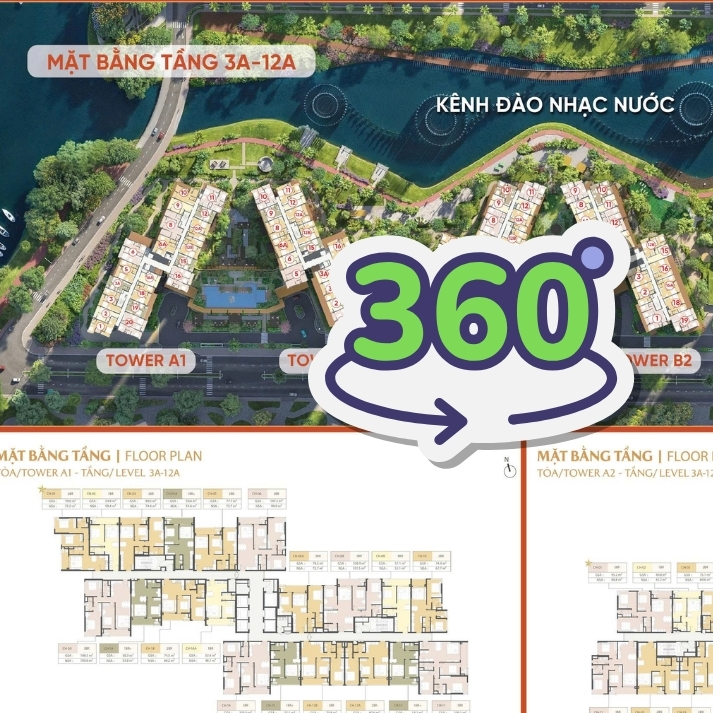 Hình ảnh 360 độ mặt bằng CT5 Masteri Park Place – Tháp A1 và A2 (tầng 3 – 12A) | Xem Nhà Tốt