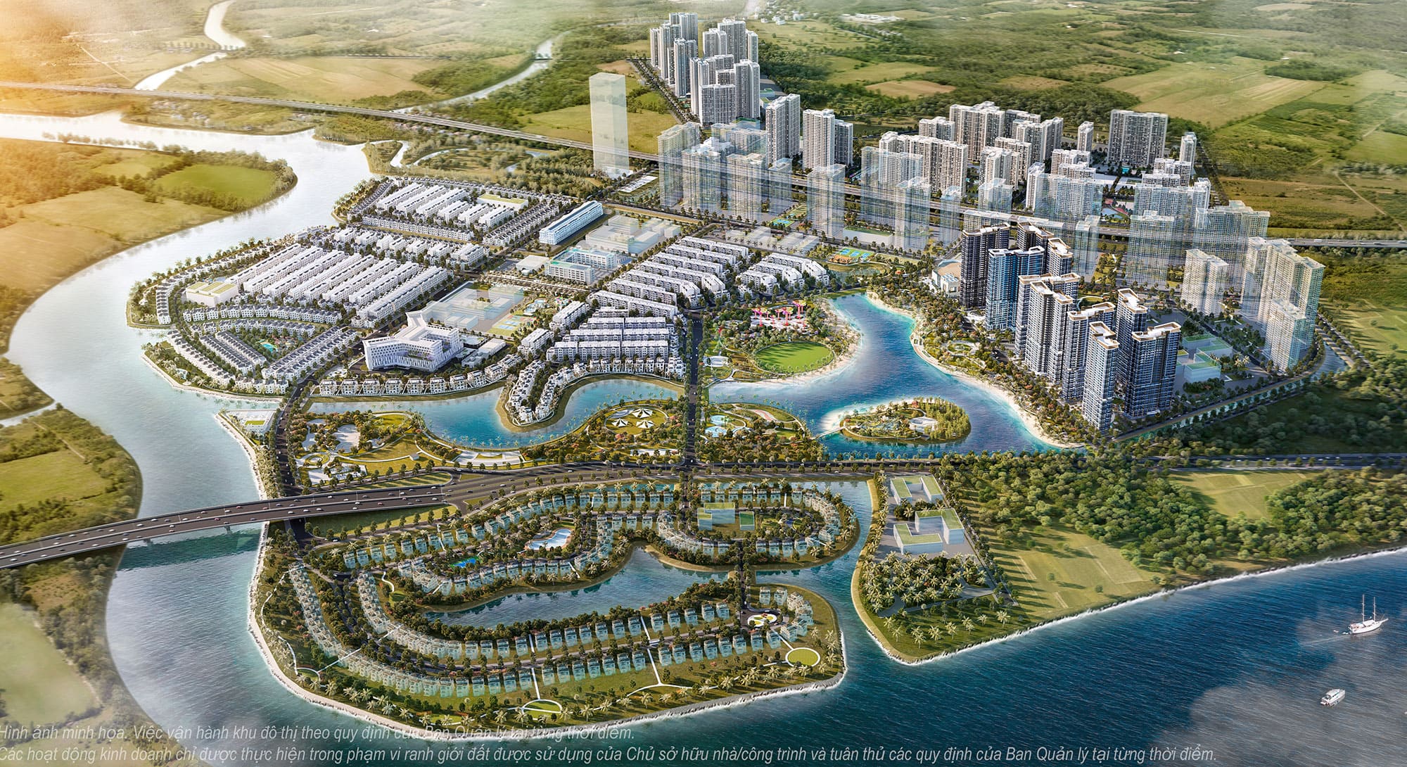 Vị trí Vinhomes Grand Park được bao bọc bởi sông Tắc và sông Đồng Nai
