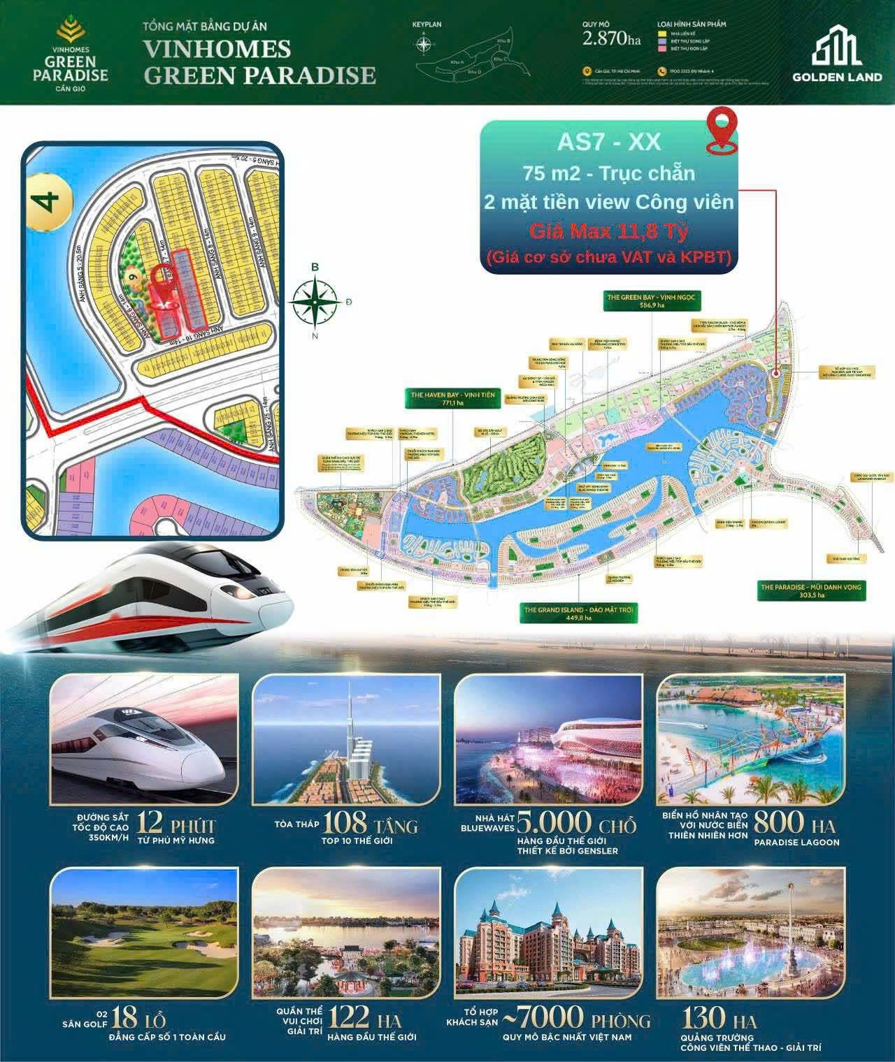 Chuyển nhượng nhà phố mặt tiền Ánh Sáng 50m AS-16x – The Green Bay (Vịnh Ngọc), Vinhomes Green Paradise Cần Giờ