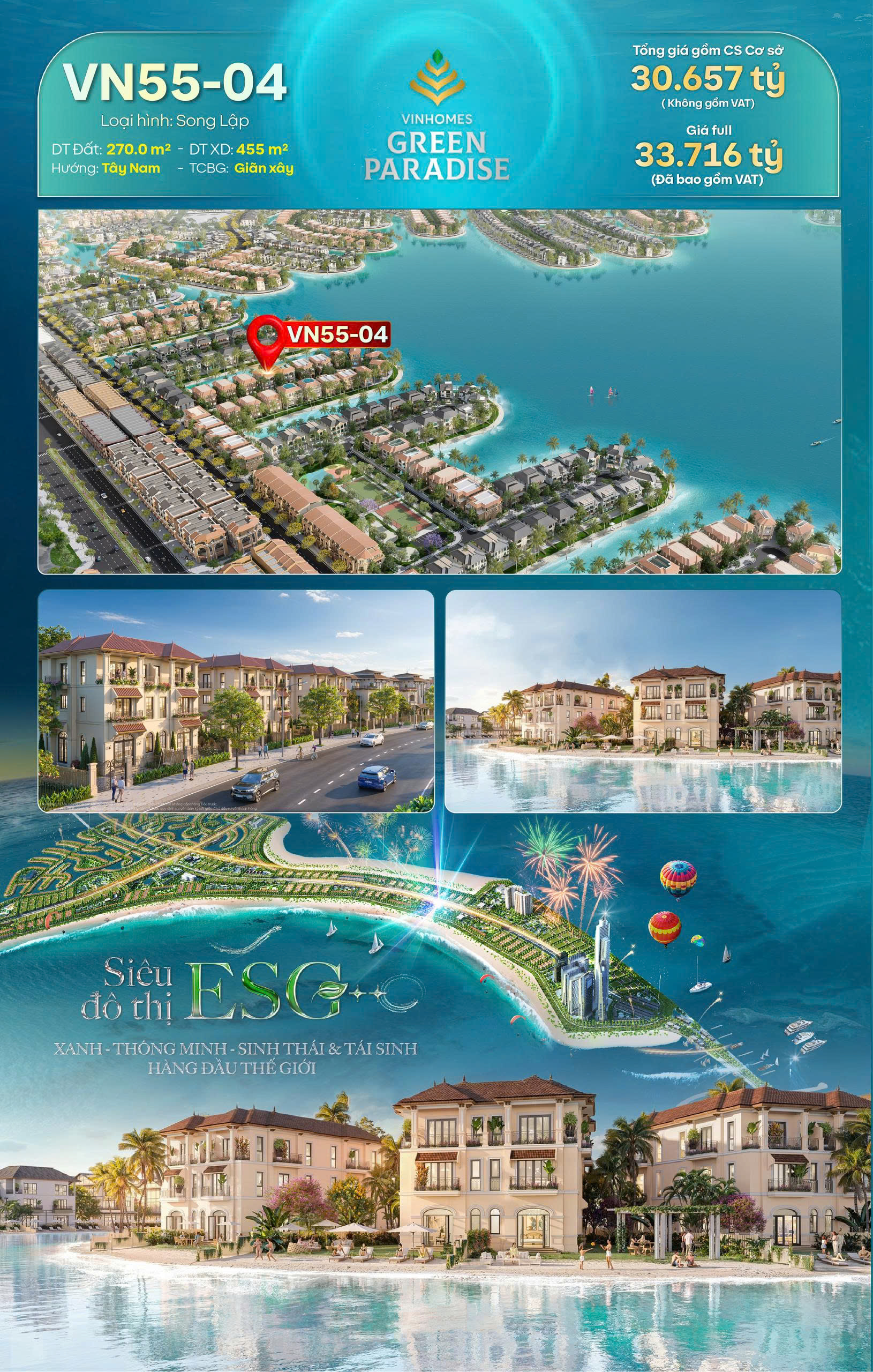 Bán biệt thự VN55-04 – Vinhomes Green Paradise Cần Giờ | Biệt thự song lập | Giá Full 33.716 tỷ - ảnh 5