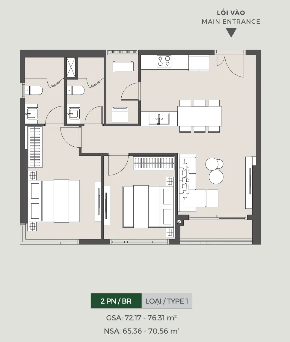 Bán Căn Hộ Masterise Quận 9. 74m2 View Hồ Sinh Thái