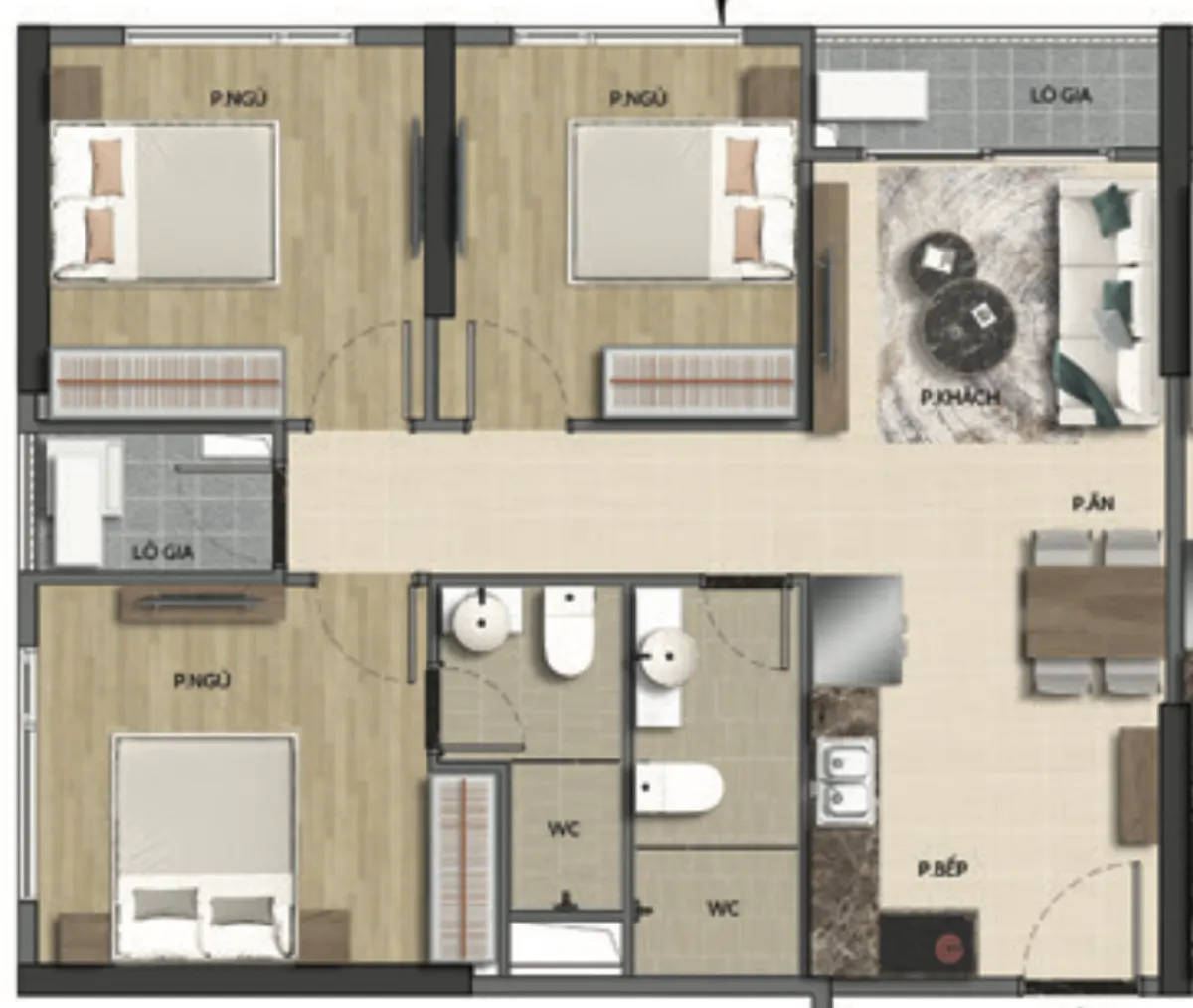 Bán Căn hộ Beverly Solari 3PN 81m2 Nhà Mới, View Nội Khu - ảnh 2