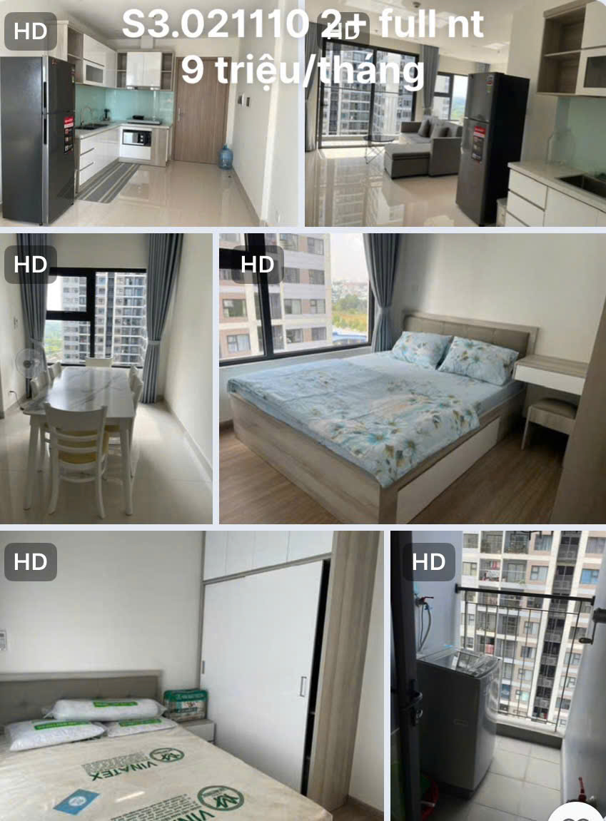Cho thuê căn hộ Vinhomes Grand Park 2PN+ – The Rainbow – Full nội thất – Giá 8 triệu