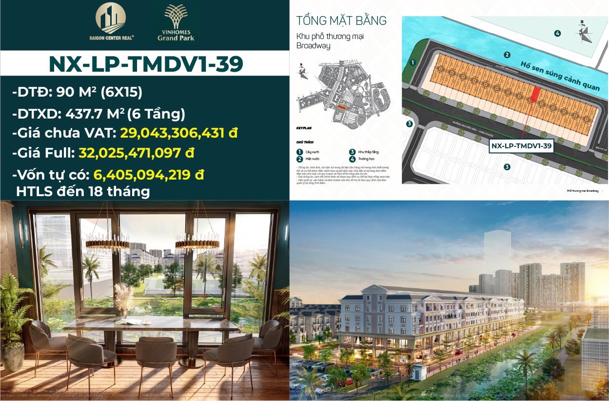 BÁN NHÀ PHỐ THƯƠNG MẠI THE MANHATTAN GLORY – VỊ TRÍ KINH DOANH ĐẮC ĐỊA VINHOMES GRAND PARK