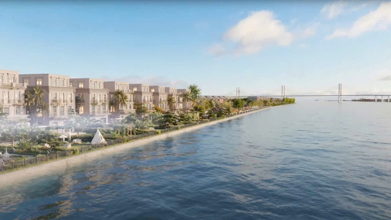 Bán nhà phố liền kề AS9 – The Green Bay (Vịnh Ngọc), Vinhomes Cần Giờ, view hồ trung tâm thoáng mát.