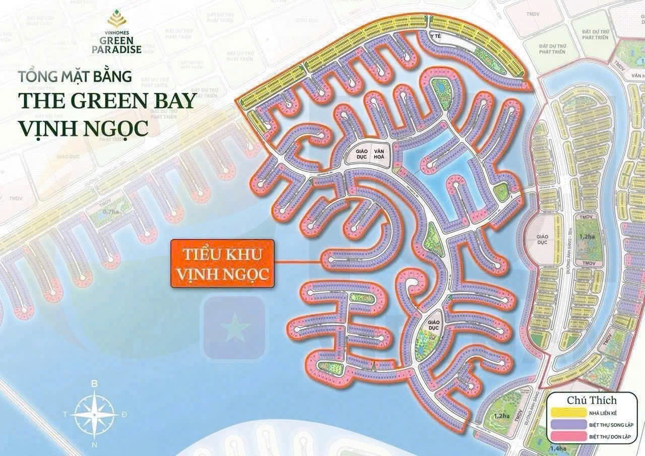 Bán nhà phố liền kề AS9 – The Green Bay (Vịnh Ngọc), Vinhomes Cần Giờ, view hồ trung tâm thoáng mát.