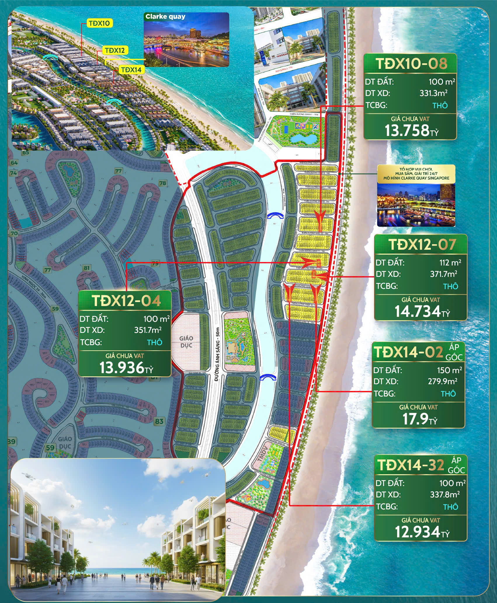 BÁN BIỆT THỰ VEN BIỂN CĂN ÁP GÓC TĐX14-32  MẶT TIỀN ĐƯỜNG VEN BIỂN | Vinhomes Green Paradise Cần Giờ | Giá chỉ 12.934 tỷ