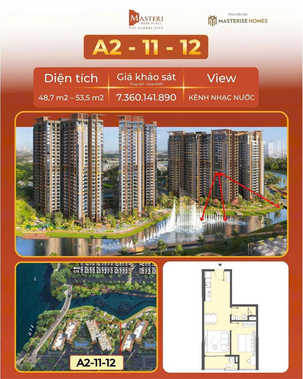 Siêu phẩm Masteri Park Place – Căn A2-11-12 | View Kênh Nhạc Nước – Giá chỉ từ 7,36 tỷ - ảnh 7