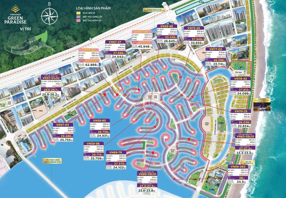 BÁN BIỆT THỰ SONG LẬP VINHOMES CẦN GIỜ – CĂN VN78-42 GẦN CÔNG VIÊN NỘI KHU, KHÔNG GIAN SỐNG XANH