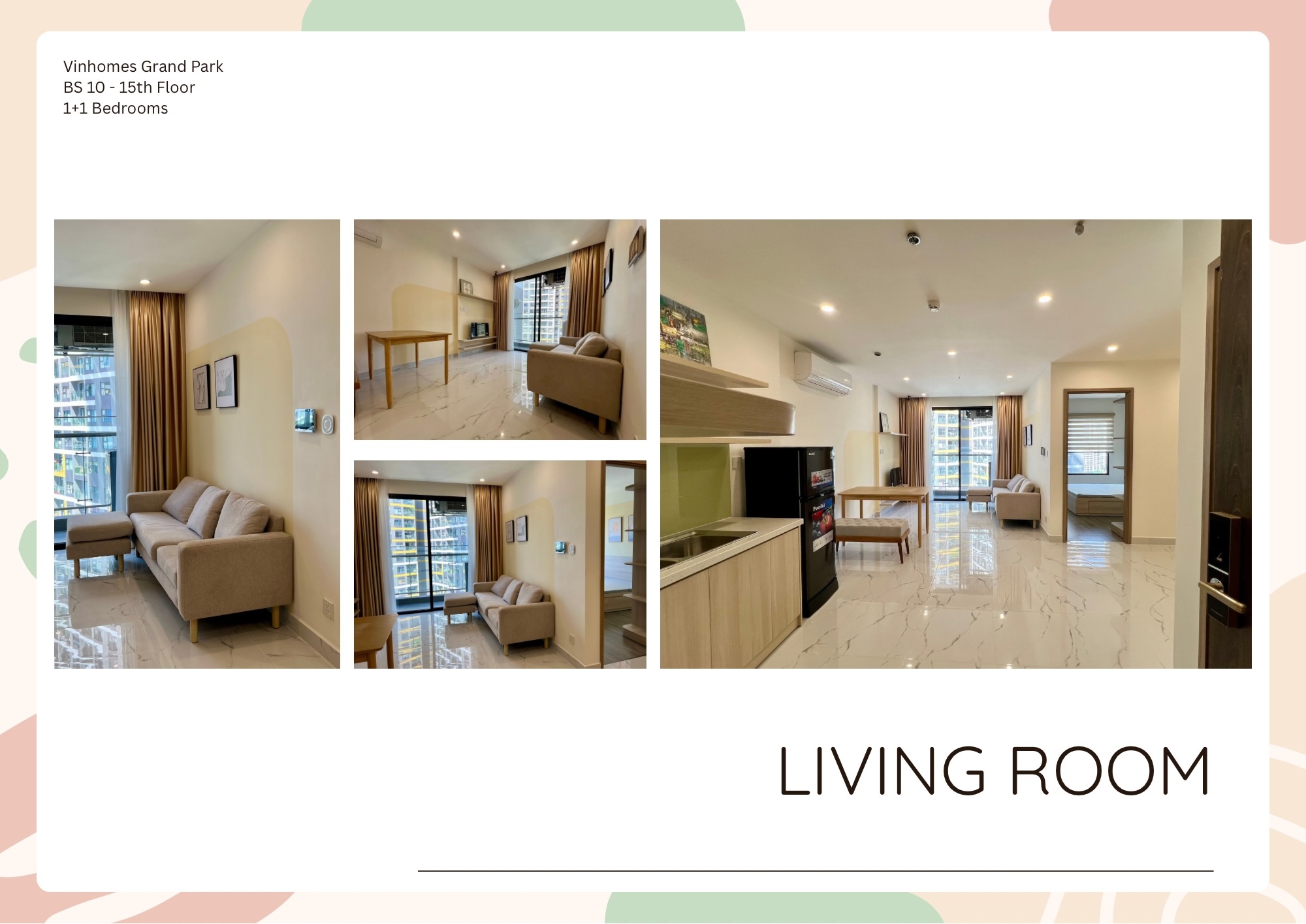 Cho Thuê Căn Hộ 1PN+ Tòa BS10 The Beverly Solari – Full Nội Thất – Giá 7.5 Triệu/Tháng