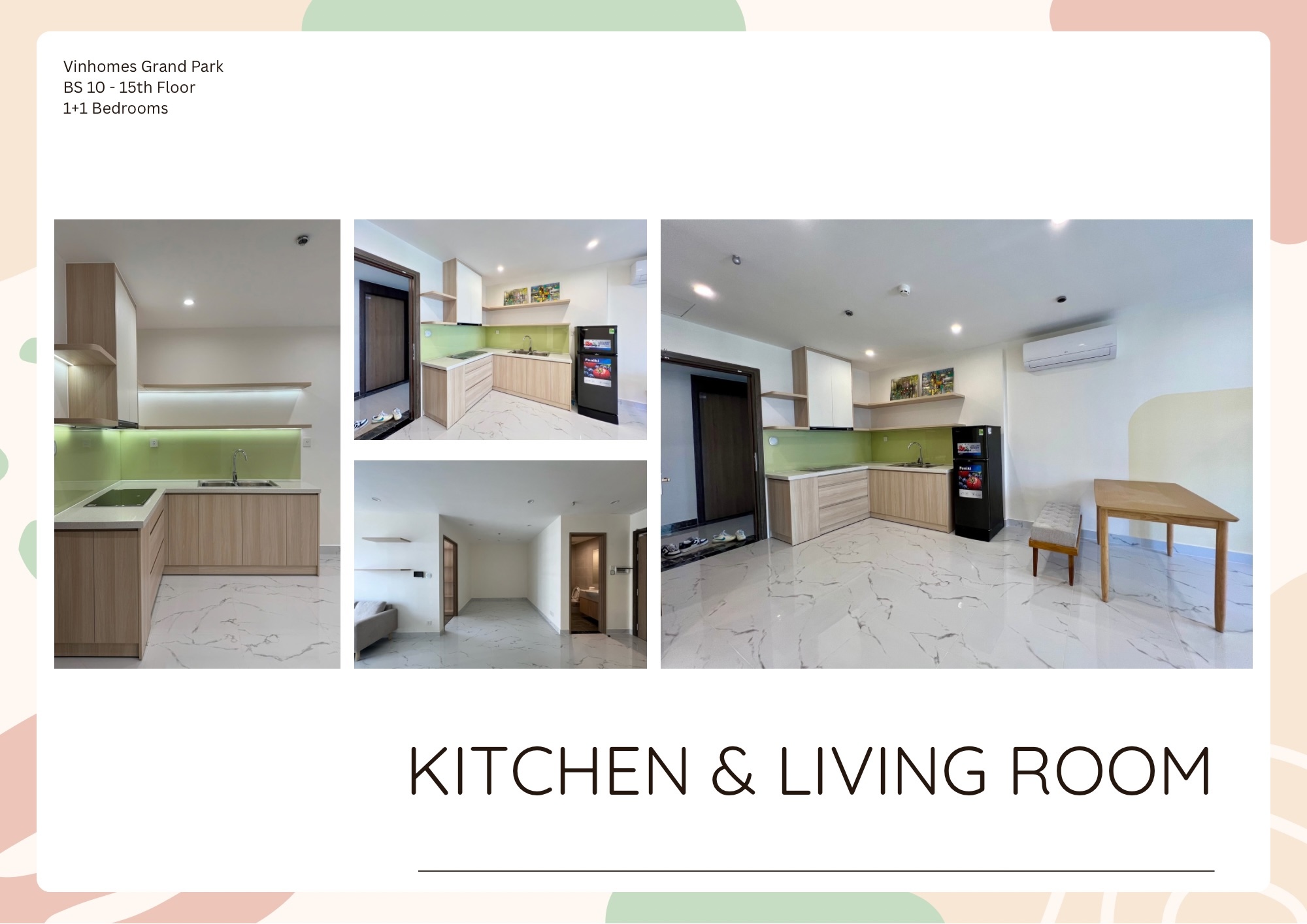 Cho Thuê Căn Hộ 1PN+ Tòa BS10 The Beverly Solari – Full Nội Thất – Giá 7.5 Triệu/Tháng