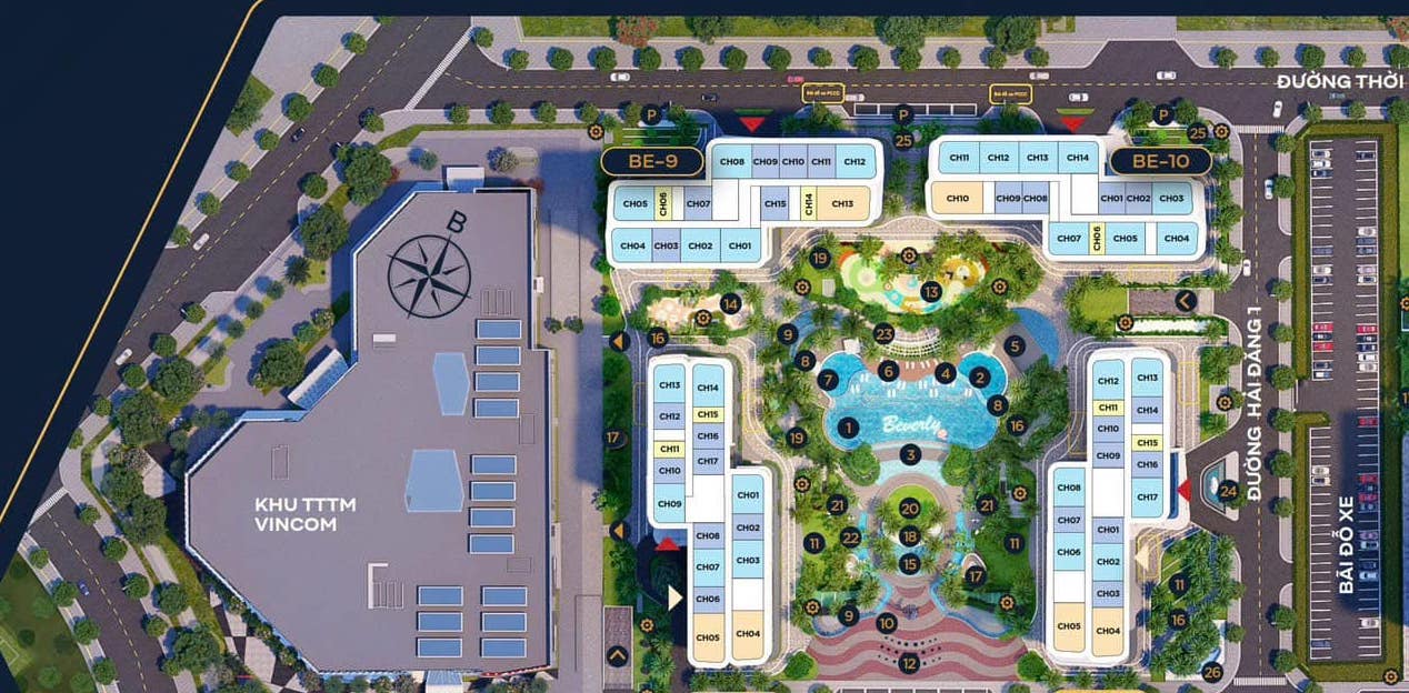 Mặt bằng The Opus One Vinhomes Grand Park – bố trí tổng thể và kết nối nội khu