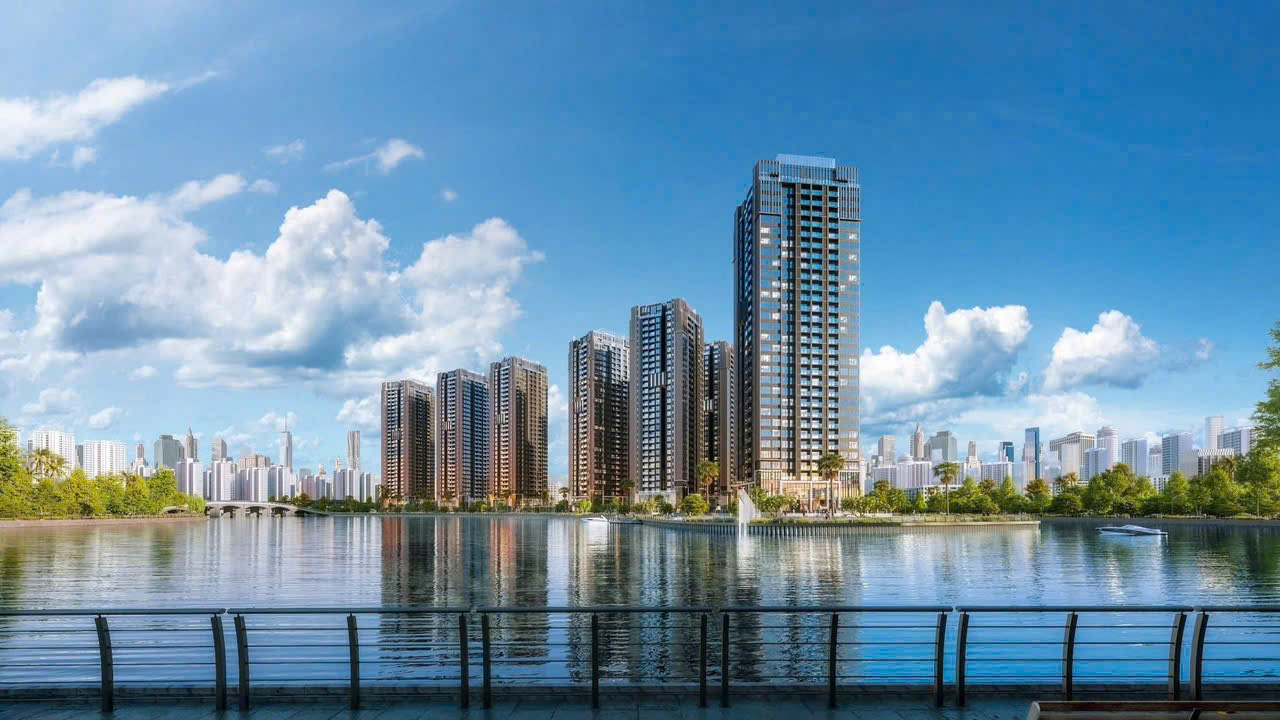 Phối cảnh dự án The Privé nhìn từ xa - thiết kế sang trọng tại Thủ Thiêm